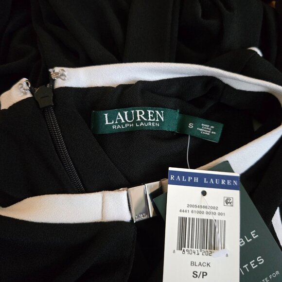 Ralph Lauren Wide Leg Belted Jumpsuit SZ S Black - Picture 8 of 10